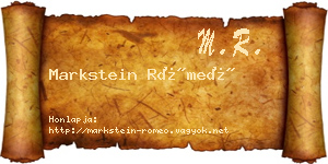 Markstein Rómeó névjegykártya